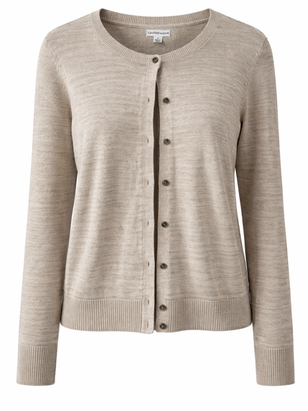 Croft&Barrow Women's Beige Button-Front Cardigan Sweater